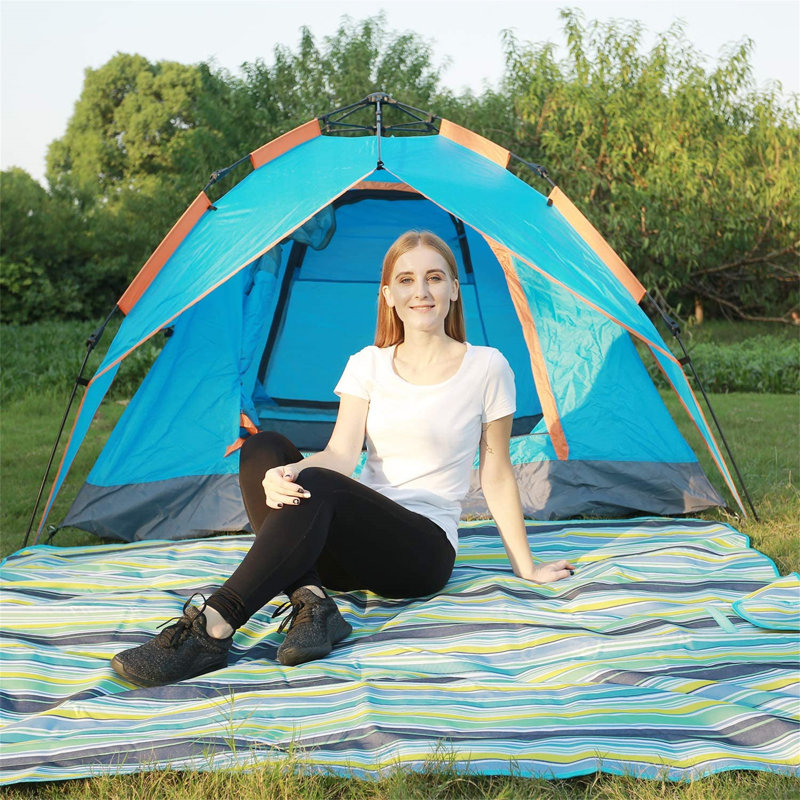 REDCAMP Outdoor Waterproof Oxford Picnic Blanket, Service for 4 Wayfair